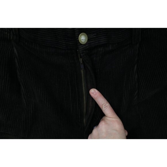 Vintage 90s Nautica Mens 36x34 Faded Heavy Wide Leg Corduroy Chino Pants Green - Picture 6 of 13